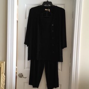 Three-piece Black Set, Jacket, Top and Pants. All Size 2X by Choices Woman